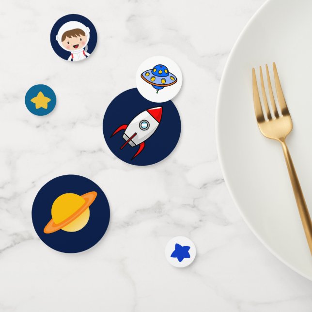 Outer Space Rocket Birthday Party Confetti (Group)