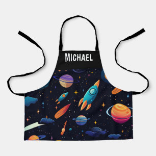 Outer Space Rocket Personalised Kids Apron