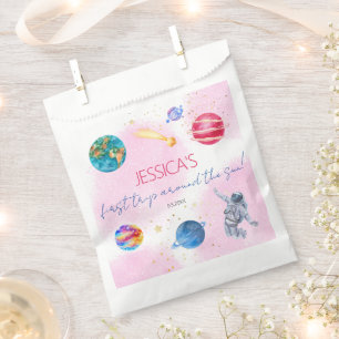 Outer Space Rocket Planets girl Birthday Favour Bag