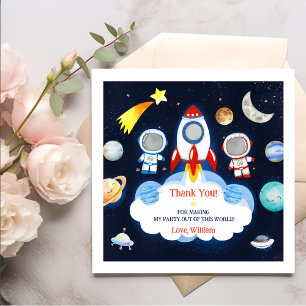 Outer Space Rocket Planets Paper Plates Napkin