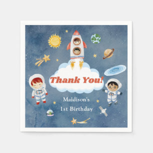 Outer Space Rocket Planets Paper Plates Napkins