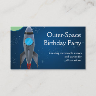 Outer Space Rocket Ship Business Card