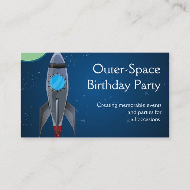 Outer Space Rocket Ship Business Card (Front)