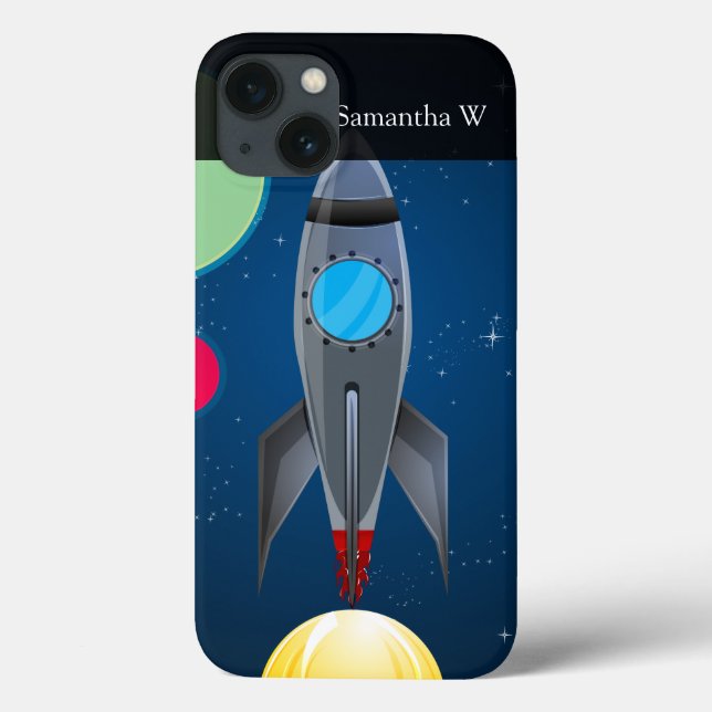 Outer Space Rocket Ship Case-Mate iPhone Case (Back)