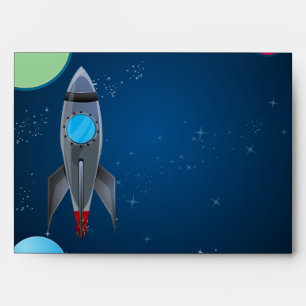 Outer Space Rocket Ship Envelope
