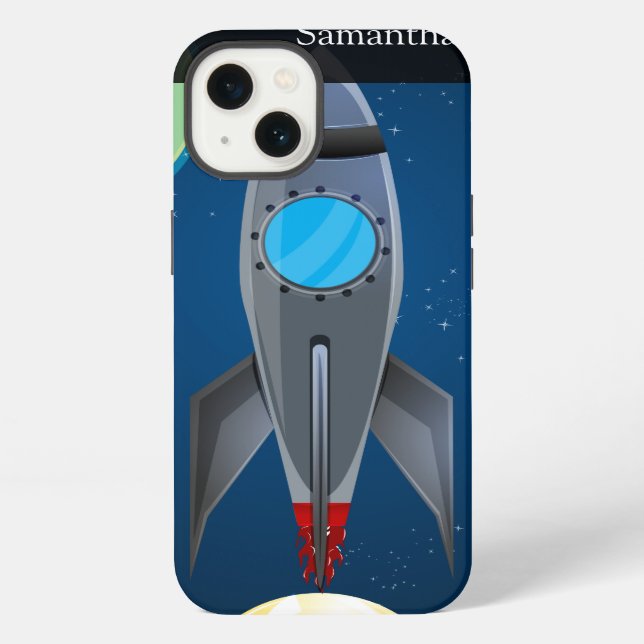 Outer Space Rocket Ship iPhone Case (Back)