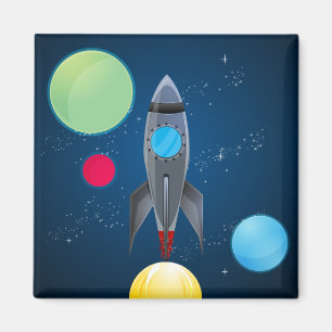 Outer Space Rocket Ship Magnet