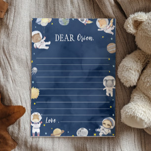 Outer Space Safari Time Capsule Note Message Card