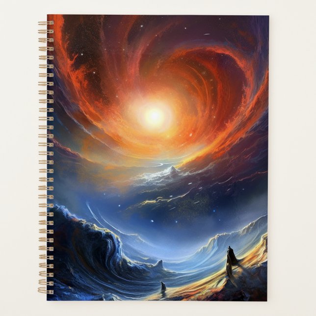 Outer Space Sci Fi Landscape Art Planner (Front)