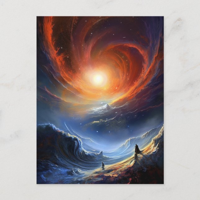 Outer Space Sci Fi Landscape Art Postcard (Front)
