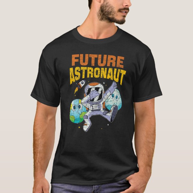 Outer Space Science Rocket Galaxy Dabbing Future A T-Shirt (Front)
