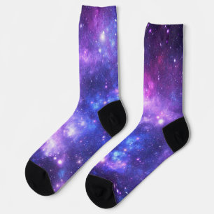 Outer Space Socks - Purple Space Stars Pattern