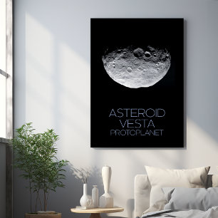 Outer Space, Solar System, Asteroid Belt, Vesta Faux Canvas Print