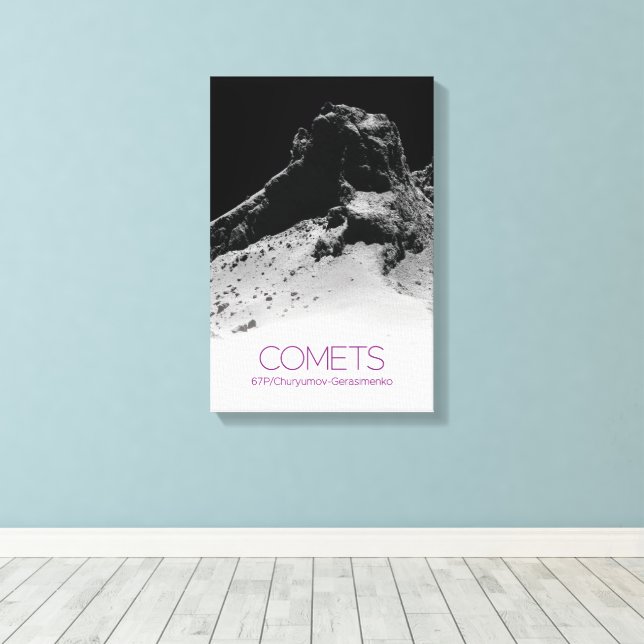 Outer Space, Solar System, Cosmos, Comets, 67P Canvas Print (Insitu(Wood Floor))