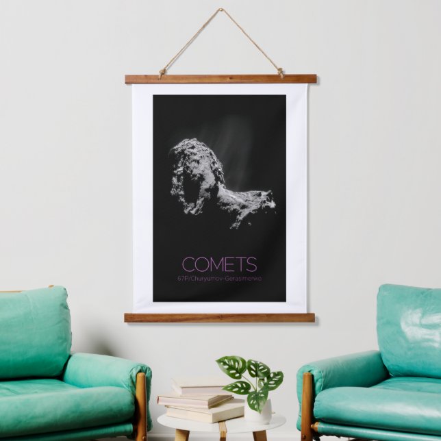 Outer Space, Solar System, Cosmos, Comets, 67P Hanging Tapestry (Living Room)