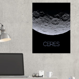 Outer Space, Solar System, Dwarf Planet Ceres Foil Prints