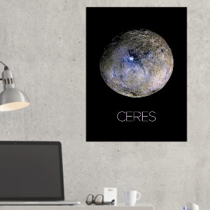 Outer Space, Solar System, Dwarf Planet Ceres Foil Prints