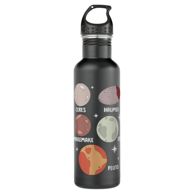 Outer Space Solar System Dwarf Planet For Kids 710 Ml Water Bottle (Front)