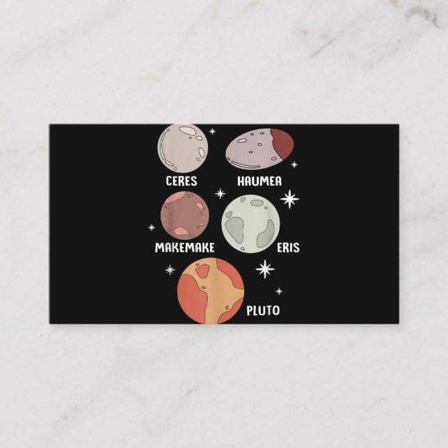 Outer Space Solar System Dwarf Planet For Kids Enclosure Card (Front)