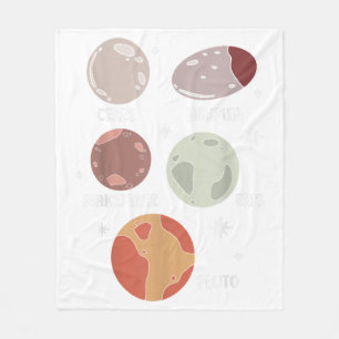 Outer Space Solar System Dwarf Planet For Kids Fleece Blanket