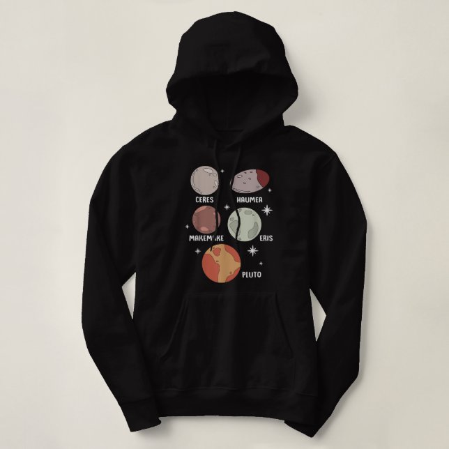 Outer Space Solar System Dwarf Planet For Kids Hoodie (Design Front)