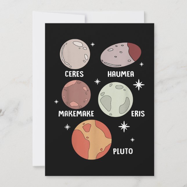 Outer Space Solar System Dwarf Planet For Kids Invitation (Front)