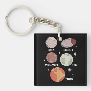 Outer Space Solar System Dwarf Planet For Kids Keychain