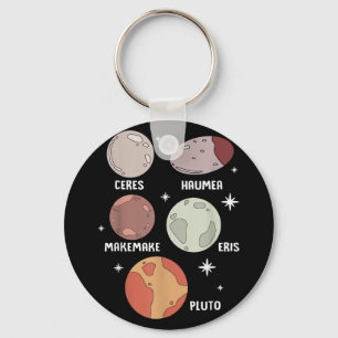 Outer Space Solar System Dwarf Planet For Kids Keychain