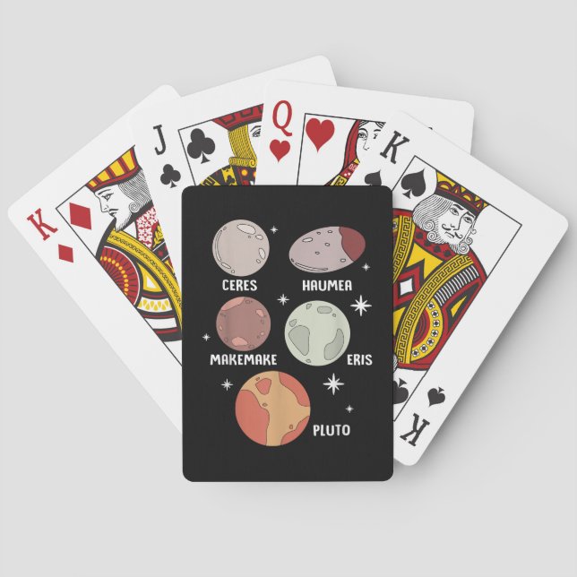 Outer Space Solar System Dwarf Planet For Kids Playing Cards (Back)