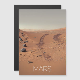 Outer Space, Solar System, Planet Mars, Curiosity Magnetic Invitation