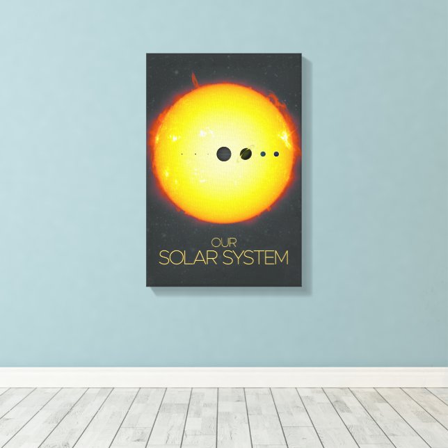 Outer Space, Solar System, The Sun and Planets Canvas Print (Insitu(Wood Floor))