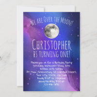 Outer Space Stars Over the Moon 1st Birthday Party
