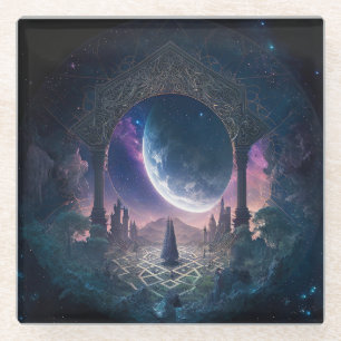 Outer Space Surreal Fantasy Art Glass Coaster