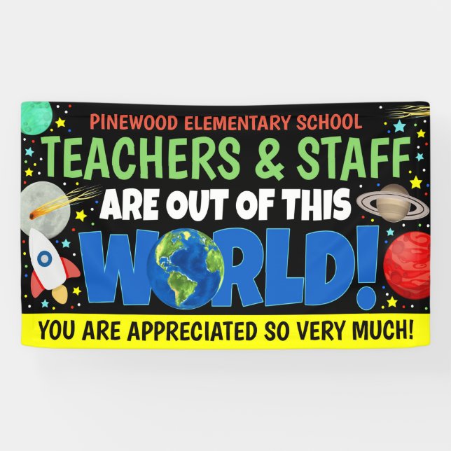 Outer Space Teacher Appreciation Week Banner (Horizontal)