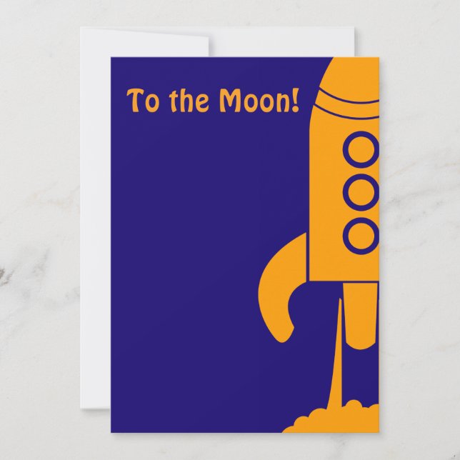 Outer Space Themed Birthday Party Invitation (Front)