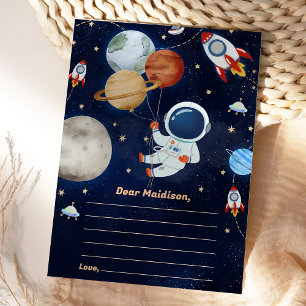 Outer Space Time Capsule Note Message Card