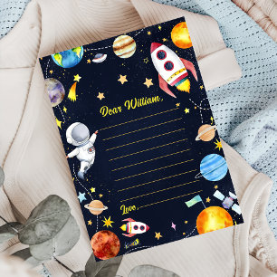 Outer Space Time Capsule Note Message Card