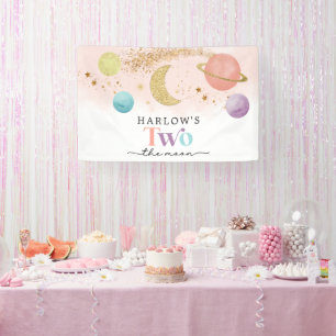 Outer Space Two the Moon 2nd Birthday  Banner