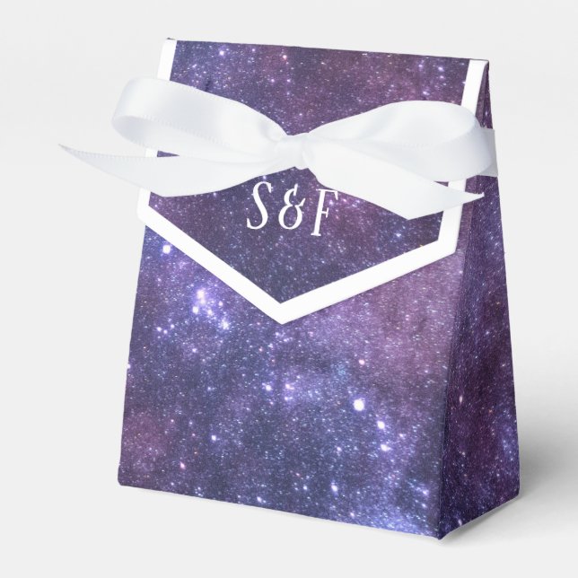 Outer Space Universe Galaxy Wedding Favor Box (Front Side)