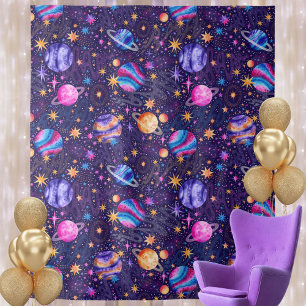 Outer Space with Planets, Stars and Galaxies Tapestry