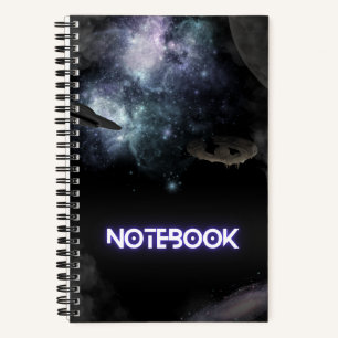 Outer Space with UFO and Flying Saucer Notebook
