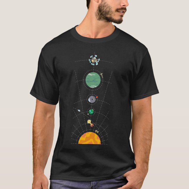 Outer Wilds Hearthian System Map T-Shirt (Front)