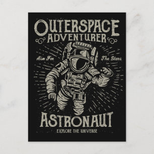 Outerspace Adventurer Astronaut Aim For The Stars Postcard