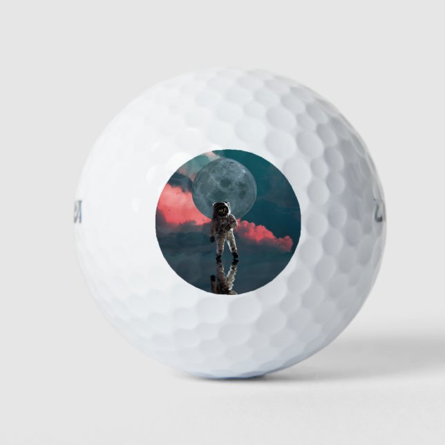 Outerspace Astronaut Art Space Suit Clipart Golf Balls (Front)
