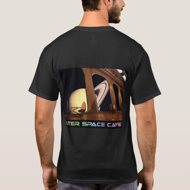 OuterSpace Cafe Table avec un T-shirt (Dos)