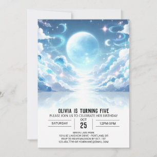 Outerspace Cute Celestial Digital Birthday Invitation