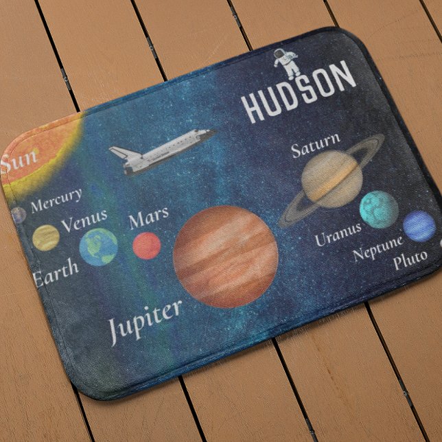 Outerspace Solar System Astronaut Spaceship Bath Mat (Creator Uploaded)