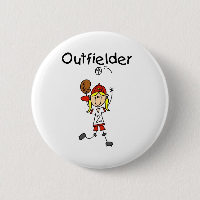 Outfielder-Girl 2 Inch Round Button (Front)