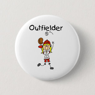 Outfielder-Girl 2 Inch Round Button