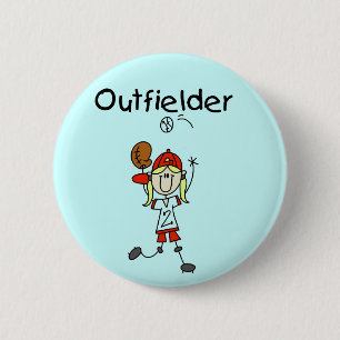 Outfielder-Girl Baseball Tshirts and Gifts 2 Inch Round Button